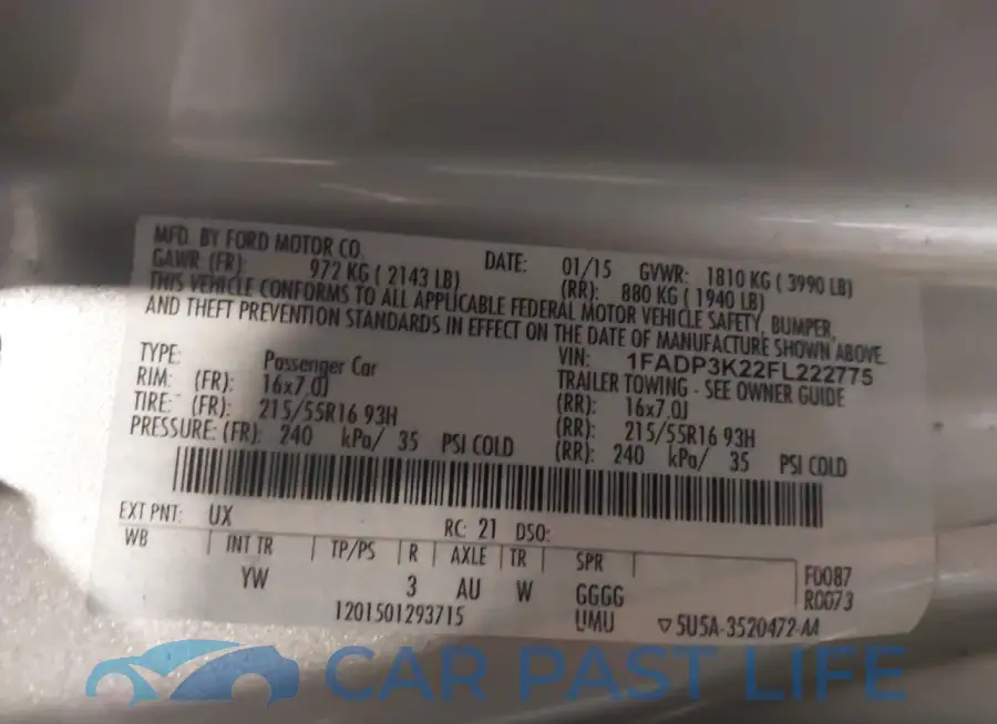 1FADP3K22FL222775# 9