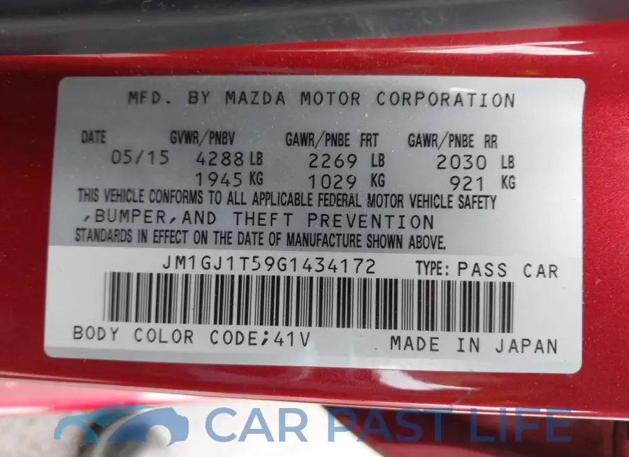 JM1GJ1T59G1434172# 9