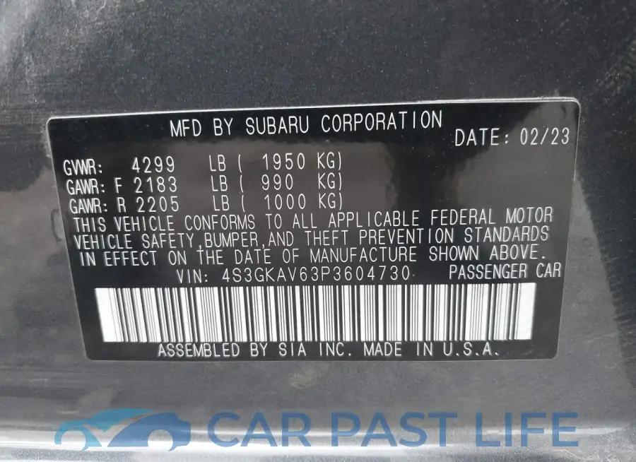 4S3GKAV63P3604730# 9