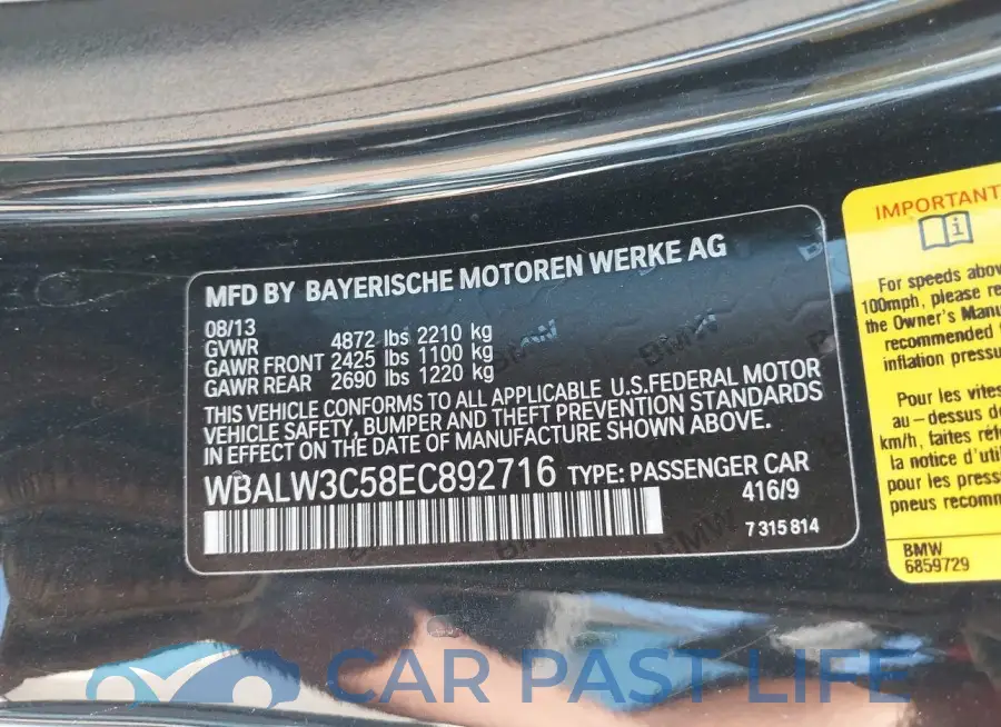 WBALW3C58EC892716# 9