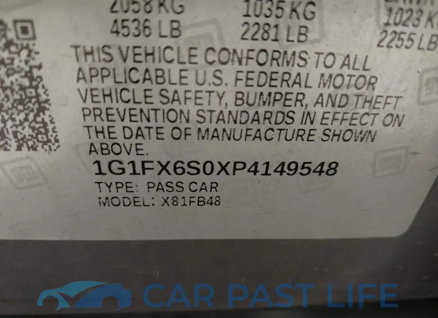 1G1FX6S0XP4149548# 9