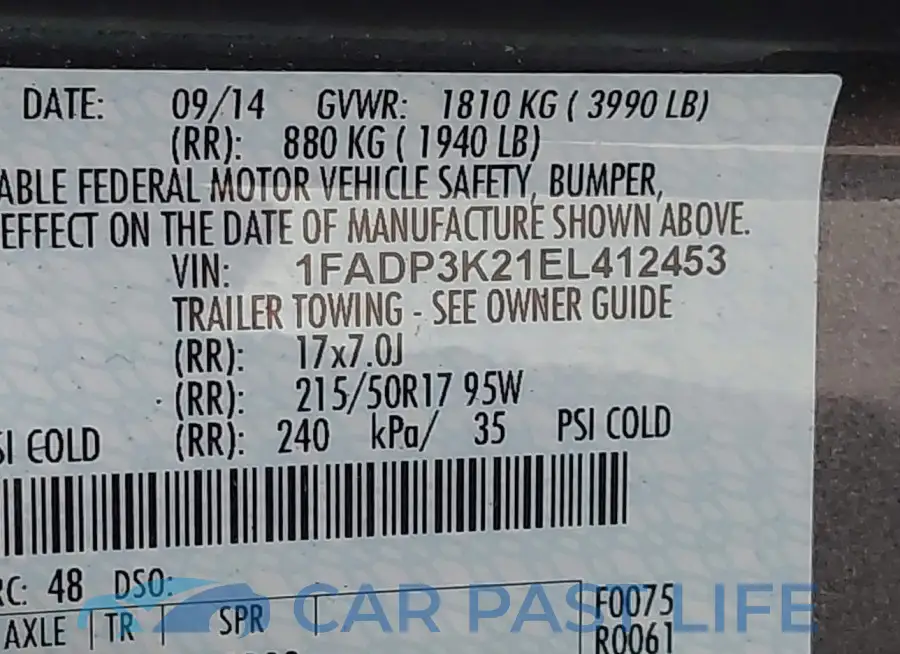 1FADP3K21EL412453# 9