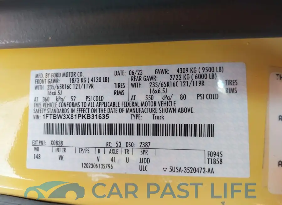 1FTBW3X81PKB31635# 9