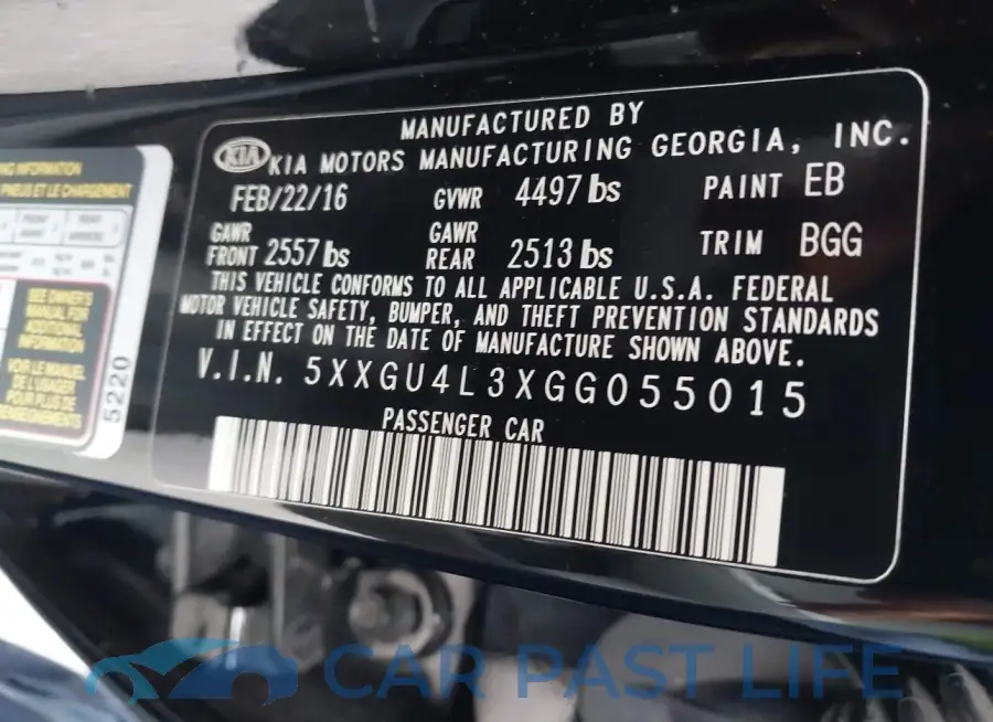5XXGU4L3XGG055015# 9