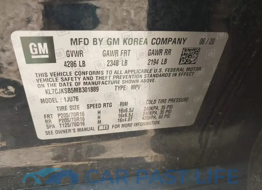 KL7CJKSB5MB301889# 9