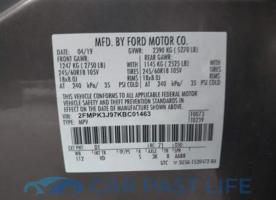 2FMPK3J97KBC01463# 9