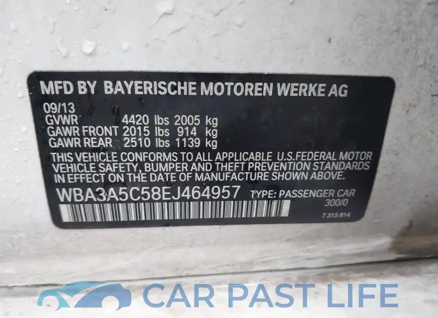 WBA3A5C58EJ464957# 9
