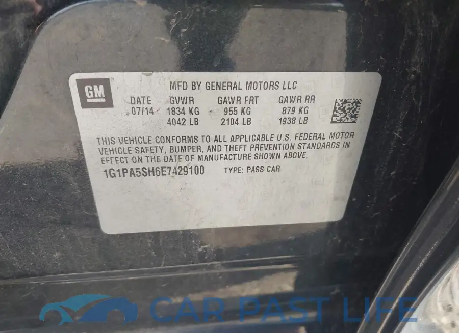 1G1PA5SH6E7429100# 9