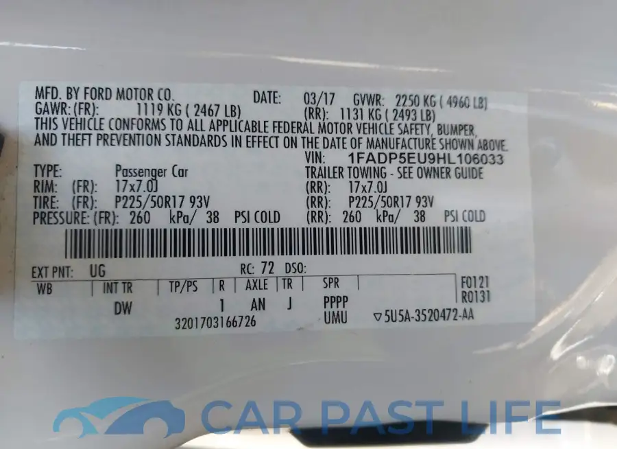 1FADP5EU9HL106033# 9