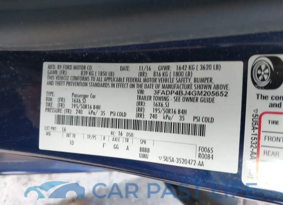 3FADP4BJ4GM205652# 9