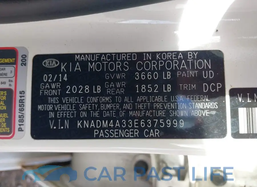 KNADM4A33E6375999# 9