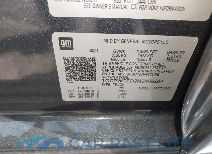 1GCPWCED2MZ408284# 8