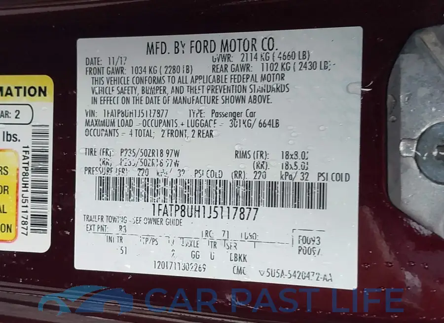 1FATP8UH1J5117877# 9