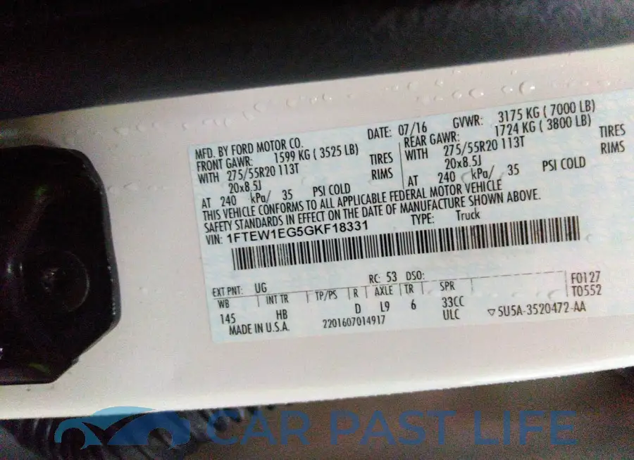 1FTEW1EG5GKF18331# 9