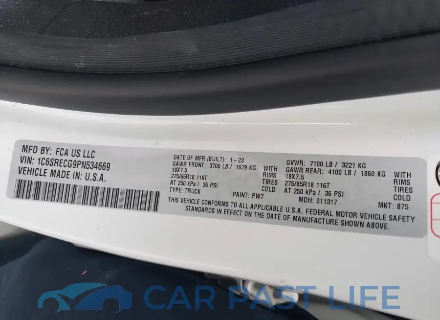 1C6SRECG9PN534669# 9