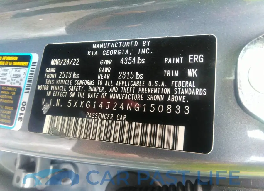 5XXG14J24NG150833# 9