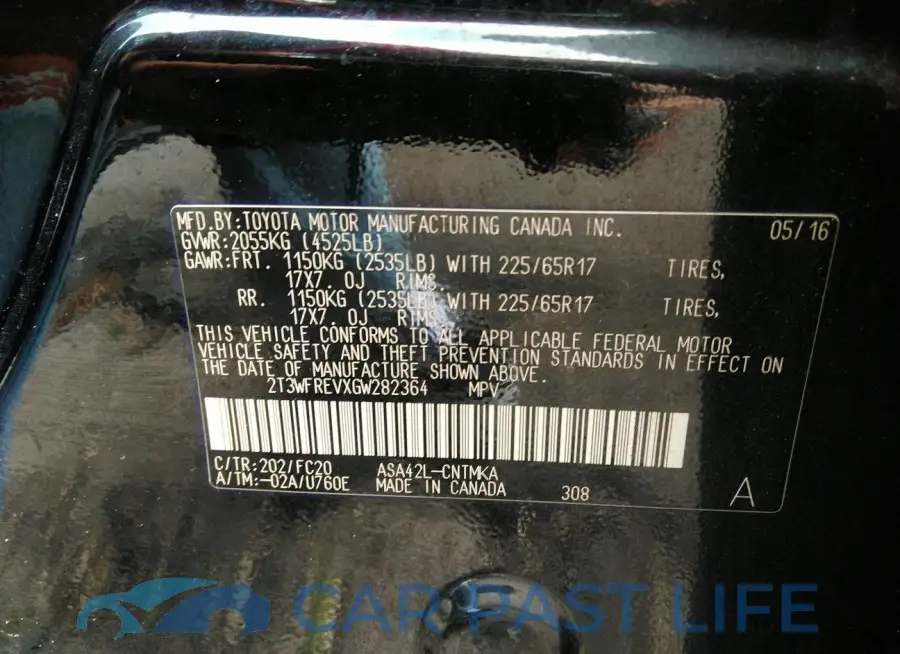 2T3WFREVXGW282364# 9
