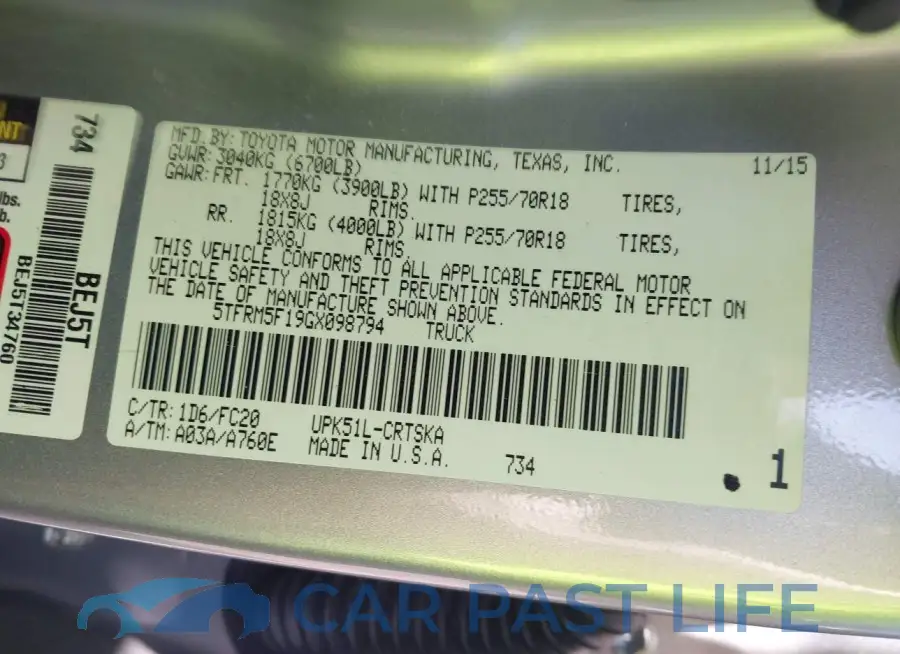 5TFRM5F19GX098794# 9