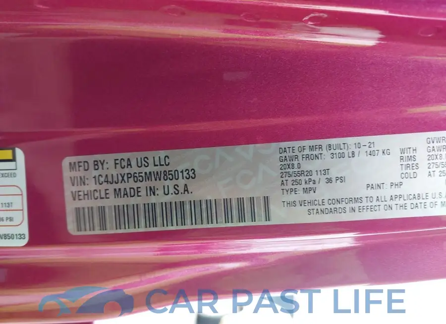 1C4JJXP65MW850133# 9