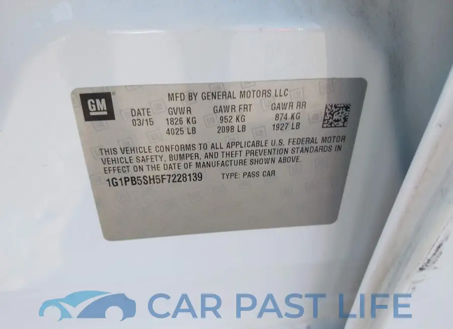 1G1PB5SH5F7228139# 9