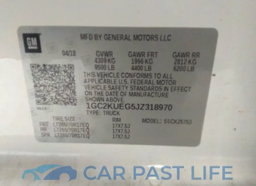 1GC2KUEG5JZ318970# 9