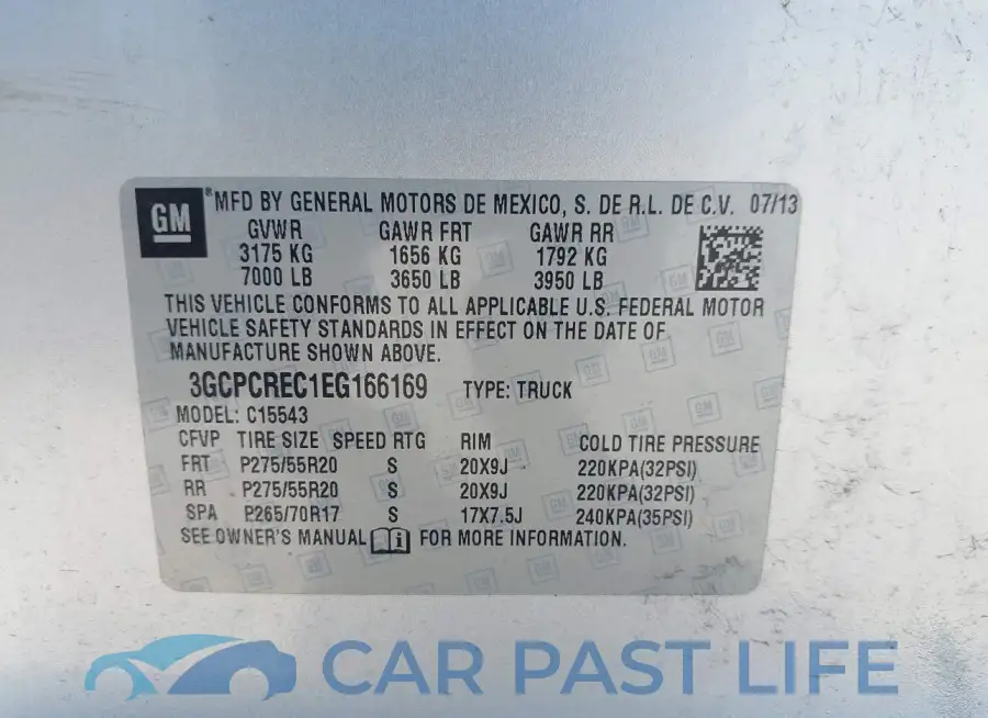 3GCPCREC1EG166169# 9