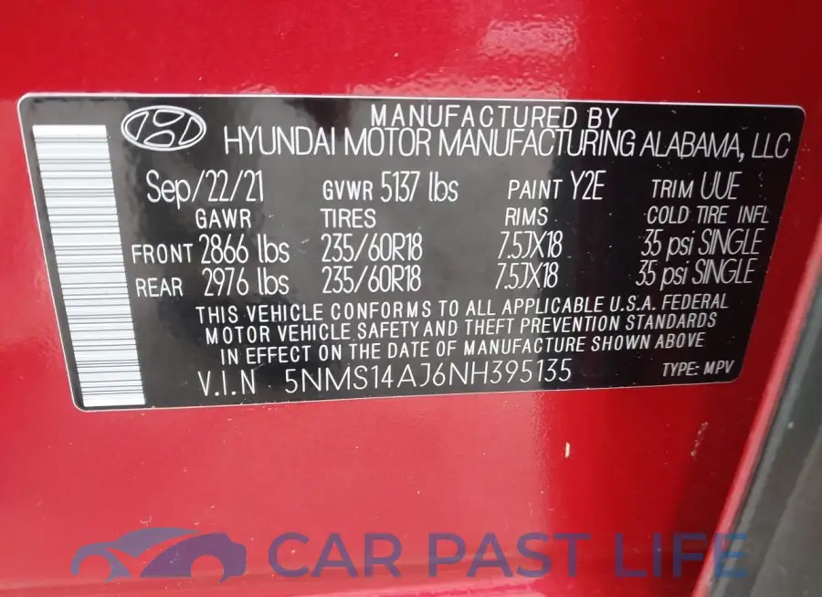 5NMS14AJ6NH395135# 9
