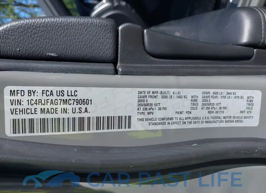 1C4RJFAG7MC790601# 9