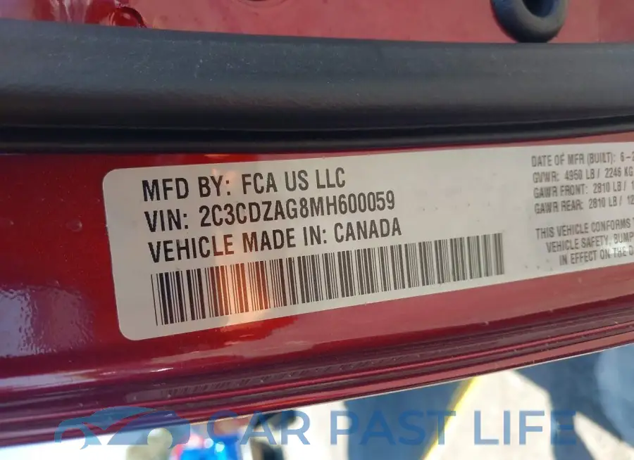 2C3CDZAG8MH600059# 9