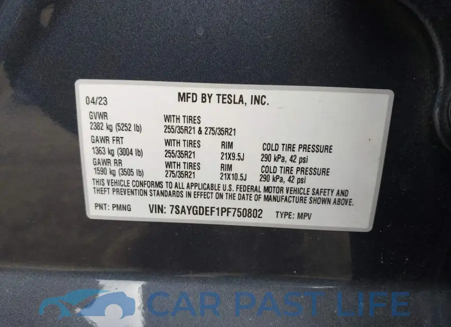 7SAYGDEF1PF750802# 9