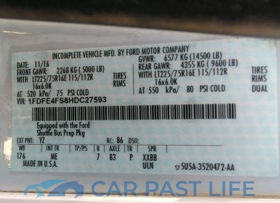 1FDFE4FS8HDC27593# 8