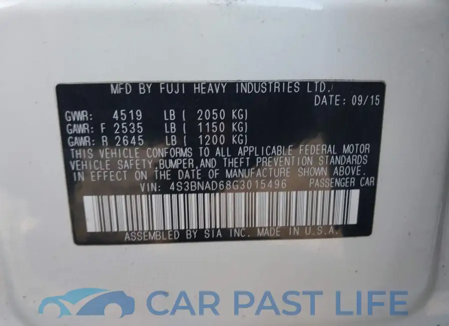 4S3BNAD68G3015496# 9