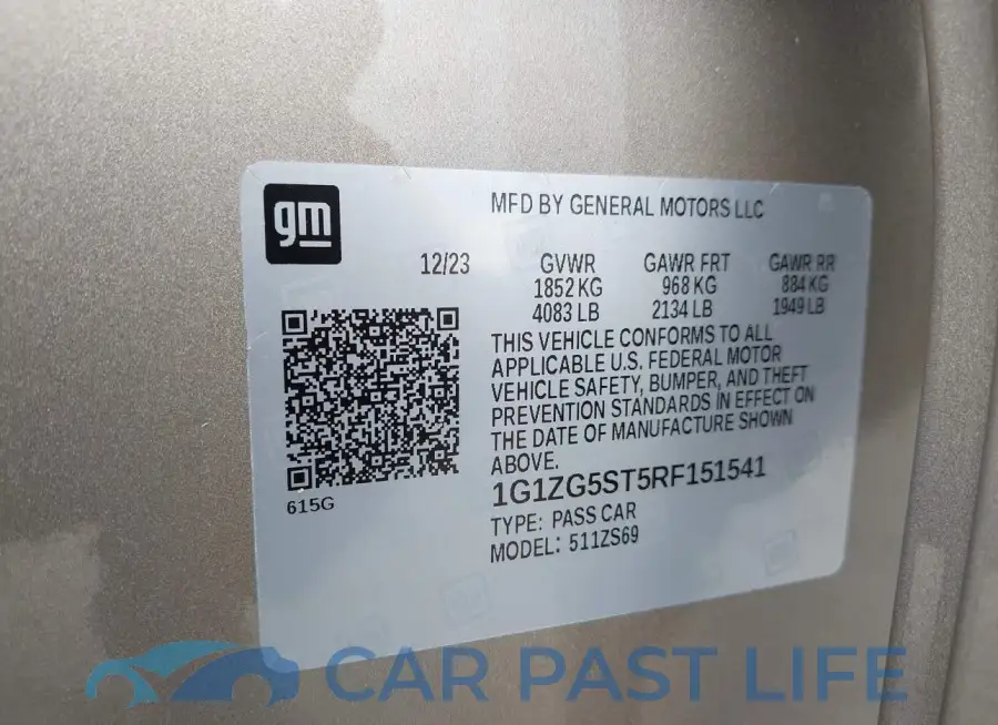 1G1ZG5ST5RF151541# 9
