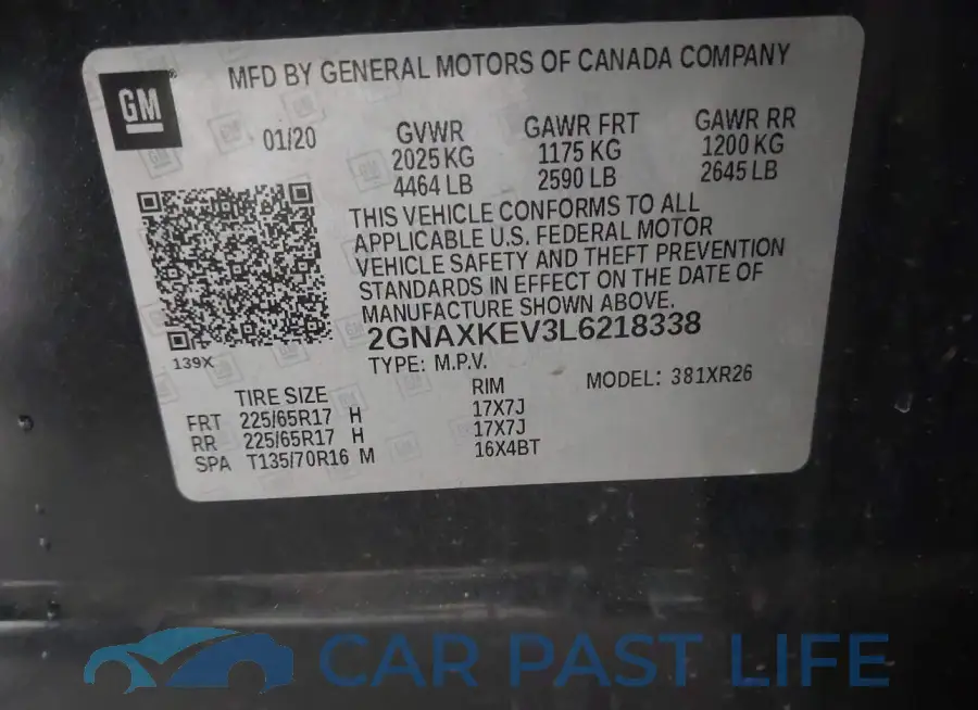 2GNAXKEV3L6218338# 9