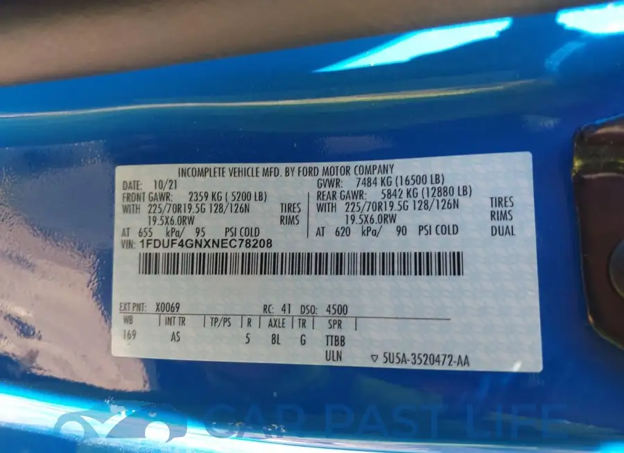 1FDUF4GNXNEC78208# 8