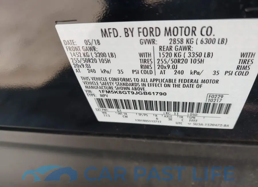 1FM5K8GT9JGB61790# 9