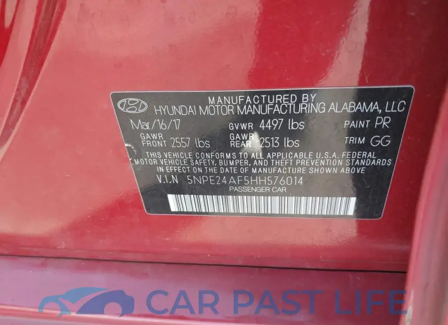 5NPE24AF5HH576014# 9