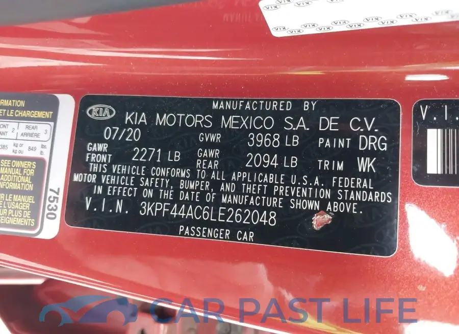 3KPF44AC6LE262048# 9