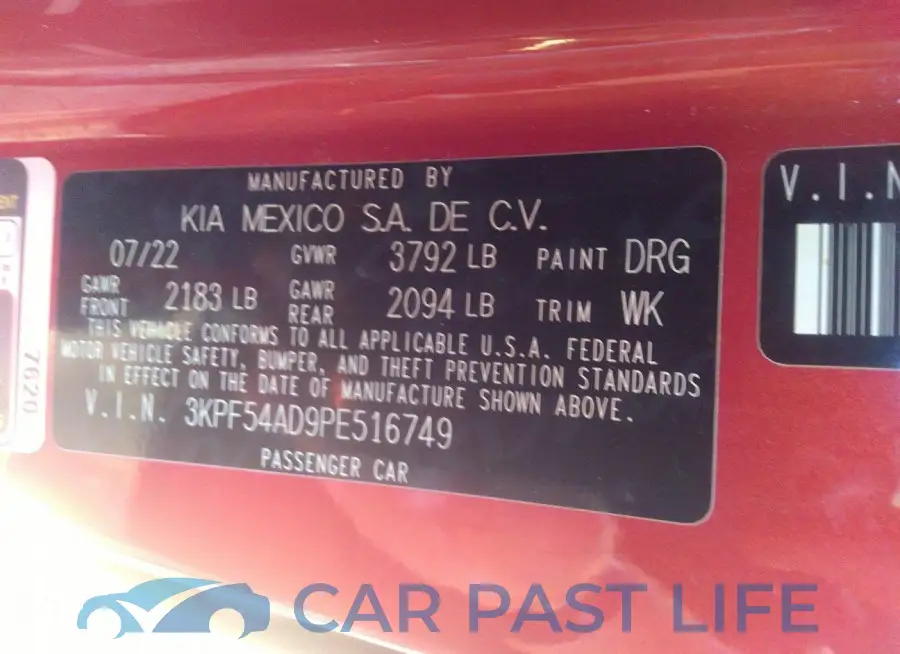 3KPF54AD9PE516749# 9