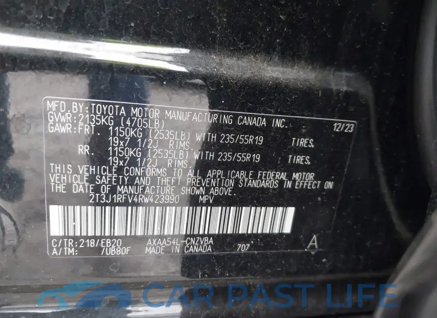 2T3J1RFV4RW423990# 9
