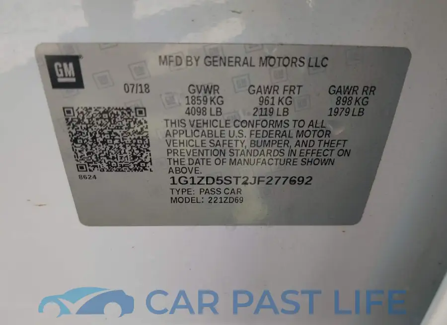 1G1ZD5ST2JF277692# 9