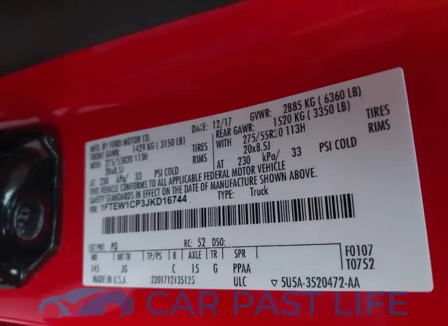 1FTEW1CP3JKD16744# 9