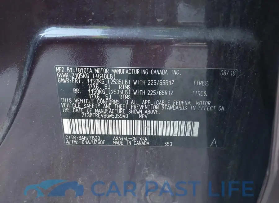 2T3BFREV6GW535940# 9
