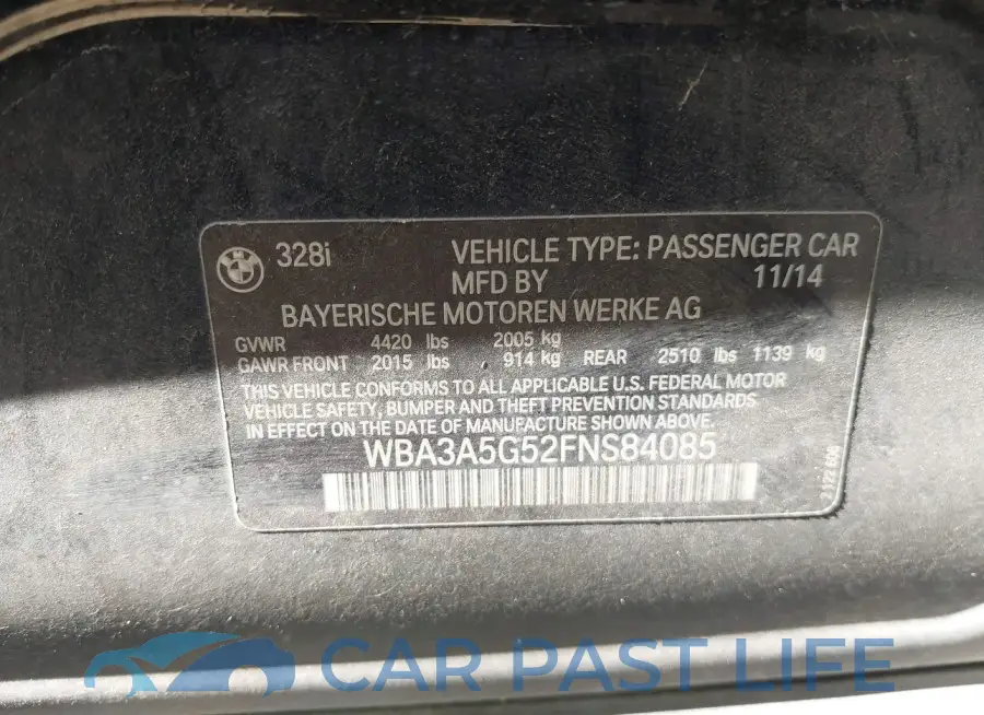 WBA3A5G52FNS84085# 9