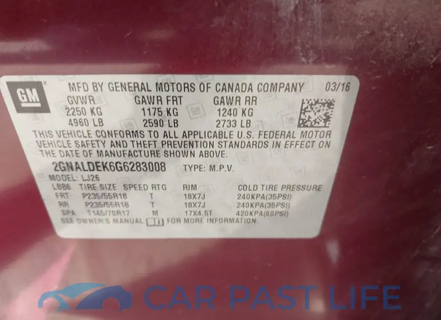 2GNALDEK6G6283008# 9