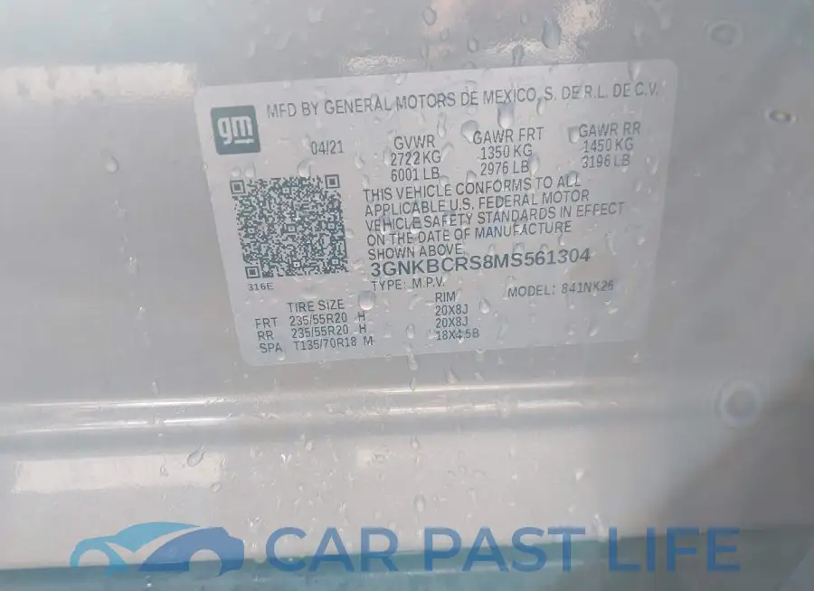 3GNKBCRS8MS561304# 9
