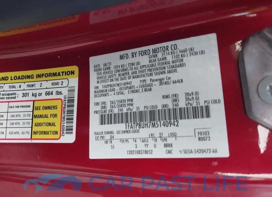 1FATP8UH7M5140942# 9