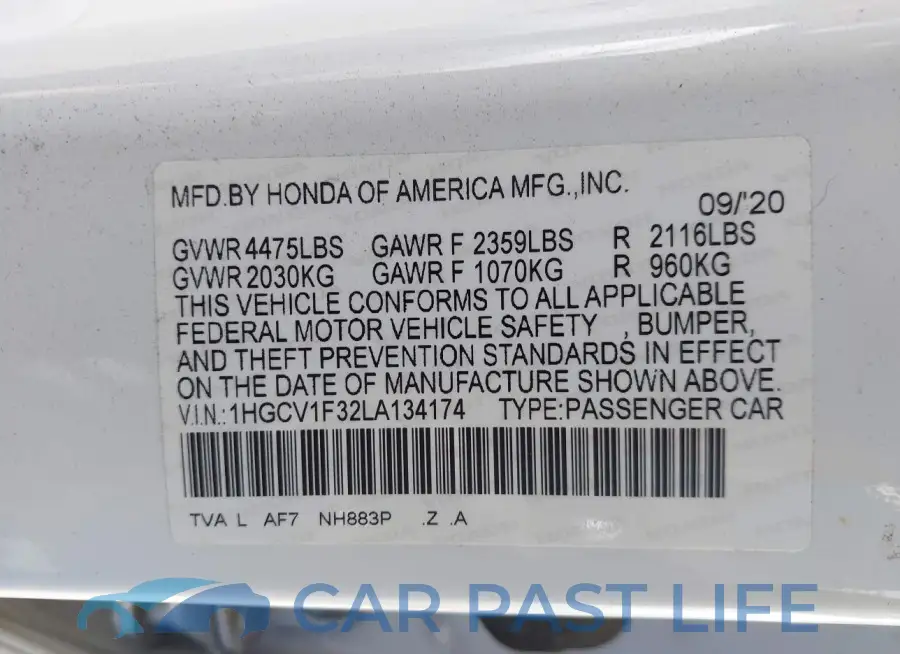 1HGCV1F32LA134174# 9