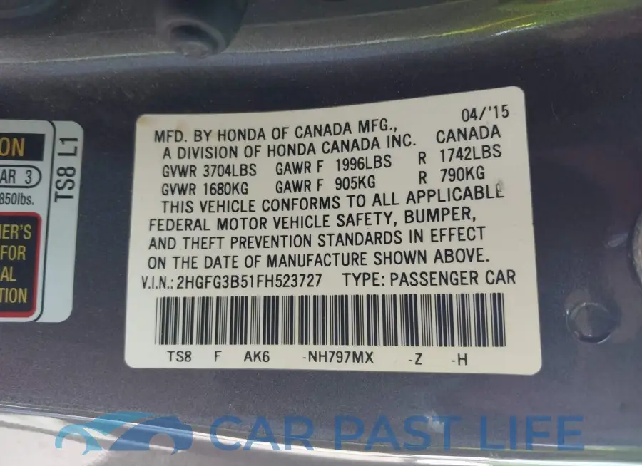 2HGFG3B51FH523727# 9