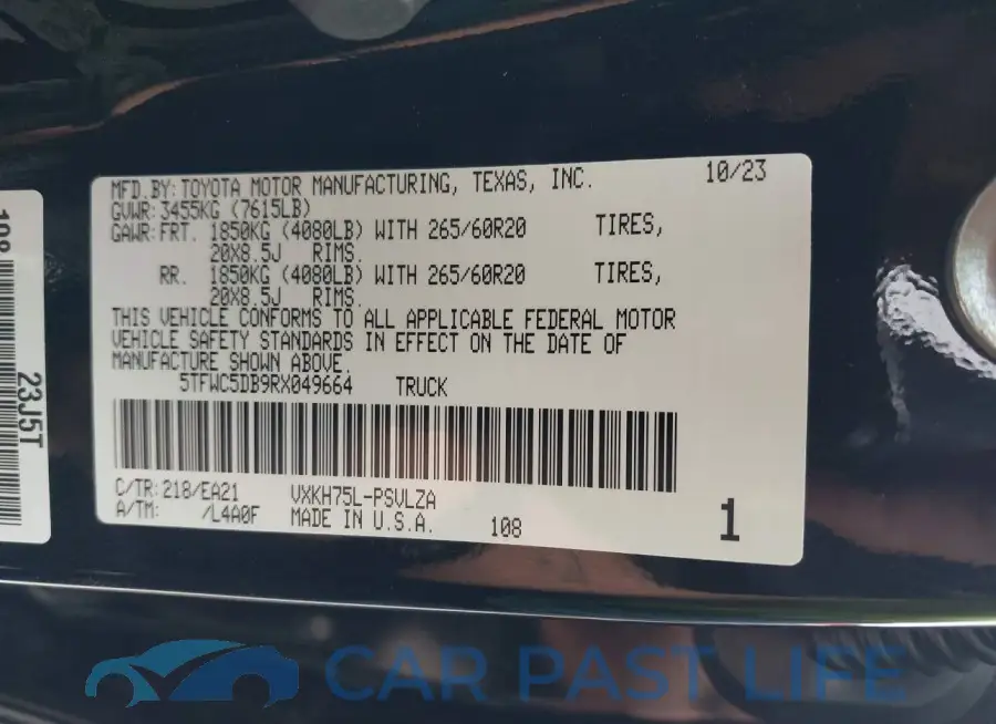 5TFWC5DB9RX049664# 9